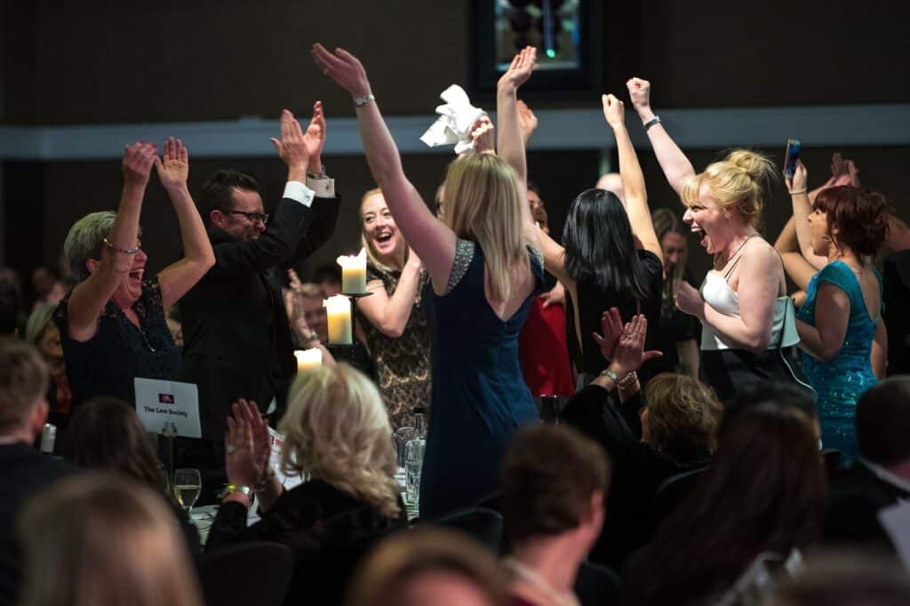 Hall Brown Family Law celebrating a win at the Manchester Legal Awards